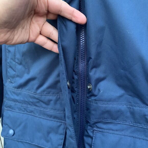 L.L. BEAN Jacket Sz SM Blue Baxter State Parka Goose Down Faux Fur Hood - Picture 15 of 16